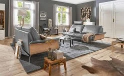 Nils Olsen Ledersofa Alva | Grau 2,5