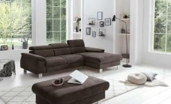 uno Ecksofa Micky | Brown (Dunkelbraun) rechts Grundfunktion