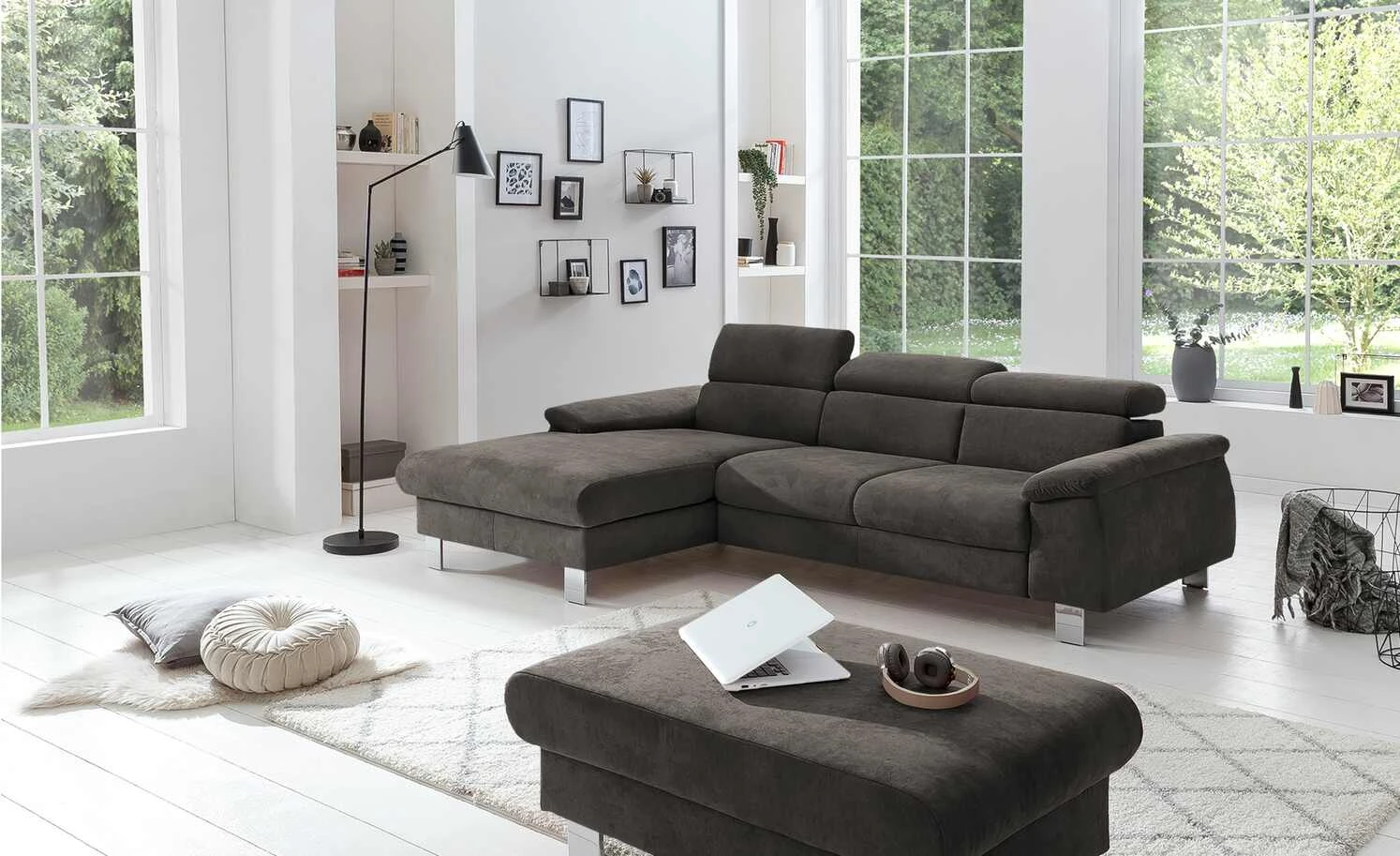 uno Ecksofa Micky | Mud (Grau-Braun) links Grundfunktion 3 uno Ecksofa Micky | Mud (Grau-Braun) links Grundfunktion