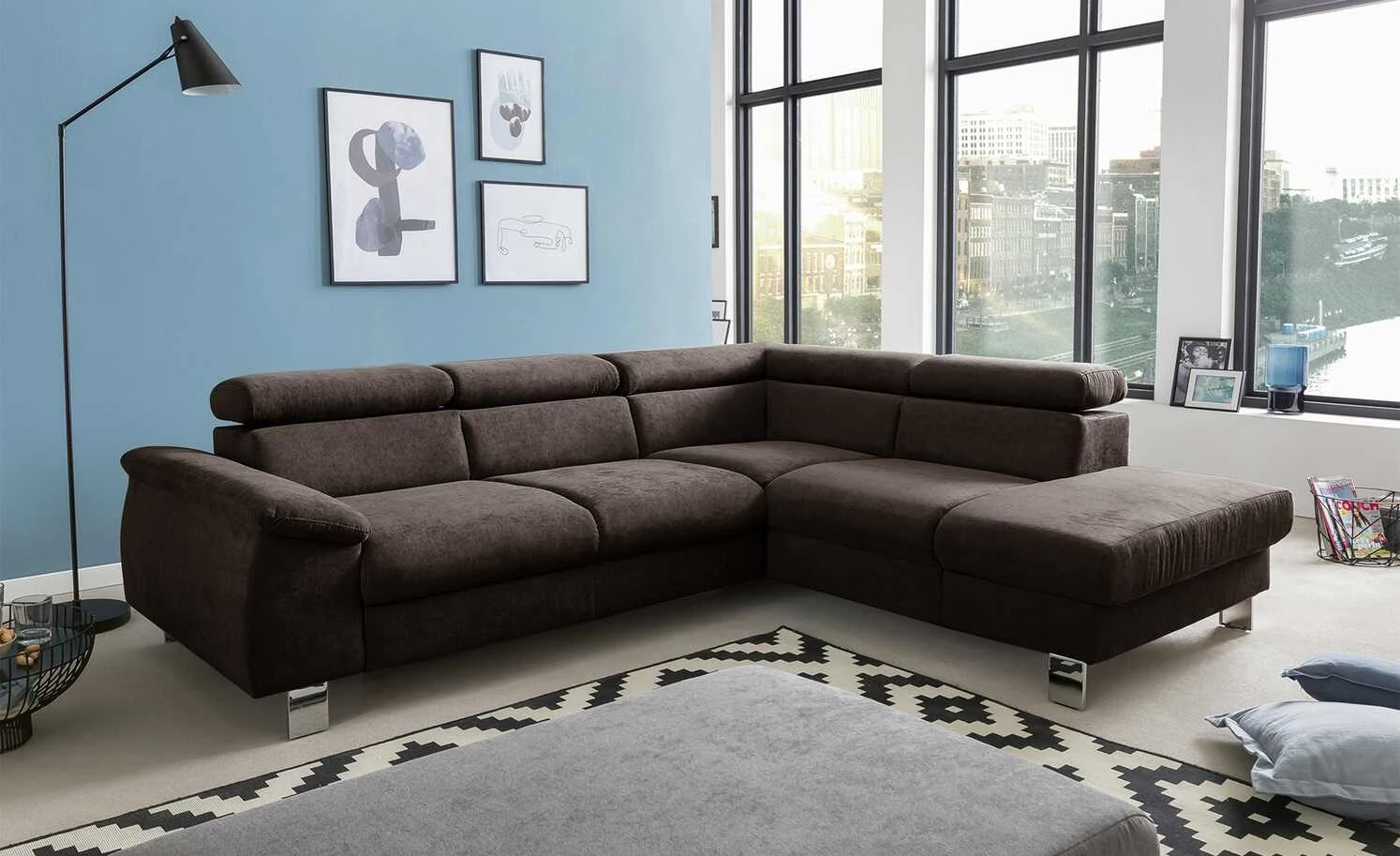 uno Ecksofa Micky | Brown (Dunkelbraun) rechts Grundfunktion 3 uno Ecksofa Micky | Brown (Dunkelbraun) rechts Grundfunktion