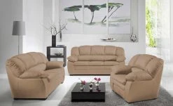 uno Ledersofa Casino | Cappuccino (Hellbraun) 2