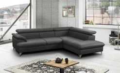 uno Ecksofa David | Schwarz rechts Grundfunktion