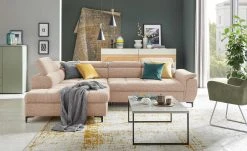 switch Ecksofa Denvo | Rose (Altrosa) links Grundfunktion