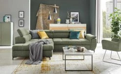 switch Ecksofa Denvo | Olivgrün (Grün-Grau) links Grundfunktion