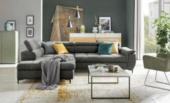 switch Ecksofa Denvo | Schwarz links Grundfunktion