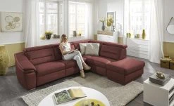 meinSofa Ecksofa Ivonne | Brombeer (Dunkelrot) rechts ohne