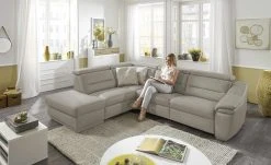 meinSofa Ecksofa Ivonne | Granit (Grau) links ohne