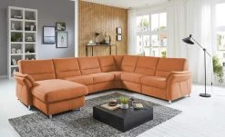 meinSofa Wohnlandschaft Donald | Terra (Orange) rechts ohne