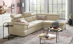 uno Ecksofa Town | Eisgrau (Grau-Creme) rechts Grundfunktion