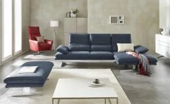W.SCHILLIG Ecksofa Broadway | Dunkelblau rechts Grundfunktion