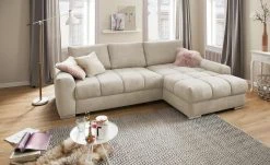 bobb Ecksofa Soumia | Beige rechts Mikrofaser