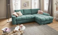 bobb Ecksofa Soumia | Petrol rechts Mikrofaser