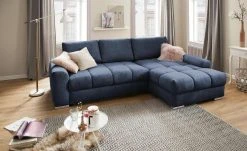 bobb Ecksofa Soumia | Marineblau rechts Mikrofaser