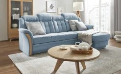 Polstermöbel Oelsa Ecksofa Andorra | Eis (Blau) rechts Grundfunktion