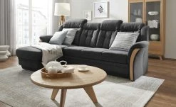 Polstermöbel Oelsa Ecksofa Andorra | Stein (Dunkelgrau) links Grundfunktion