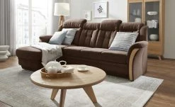 Polstermöbel Oelsa Ecksofa Andorra | Mocca (Dunkelbraun) links Grundfunktion