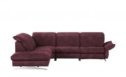 Mein Sofa bold Ecksofa Michelle | Brombeer (Dunkelrot) links Grundfunktion