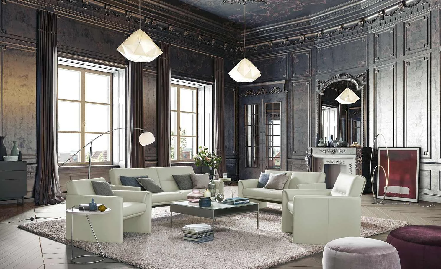 Ledersofa, hoch Boavista | Dawn (Hellgrau) 3 Ledersofa, hoch Boavista | Dawn (Hellgrau)