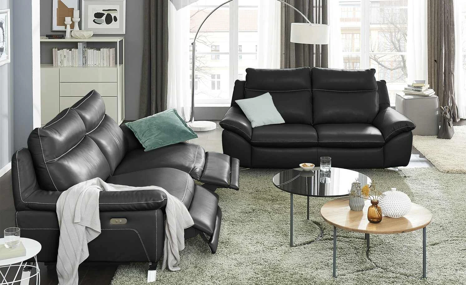 Natuzzi Editions Sofa Orlando | Schwarz 2 ohne 3 Natuzzi Editions Sofa Orlando | Schwarz 2 ohne