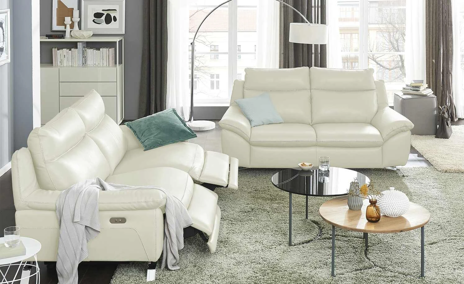 Natuzzi Editions Sofa Orlando | Snow (Creme) 2 ohne 3 Natuzzi Editions Sofa Orlando | Snow (Creme) 2 ohne