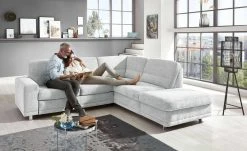 meinSofa Ecksofa Marc | Alu (Grau) rechts Erweiterte Funktion