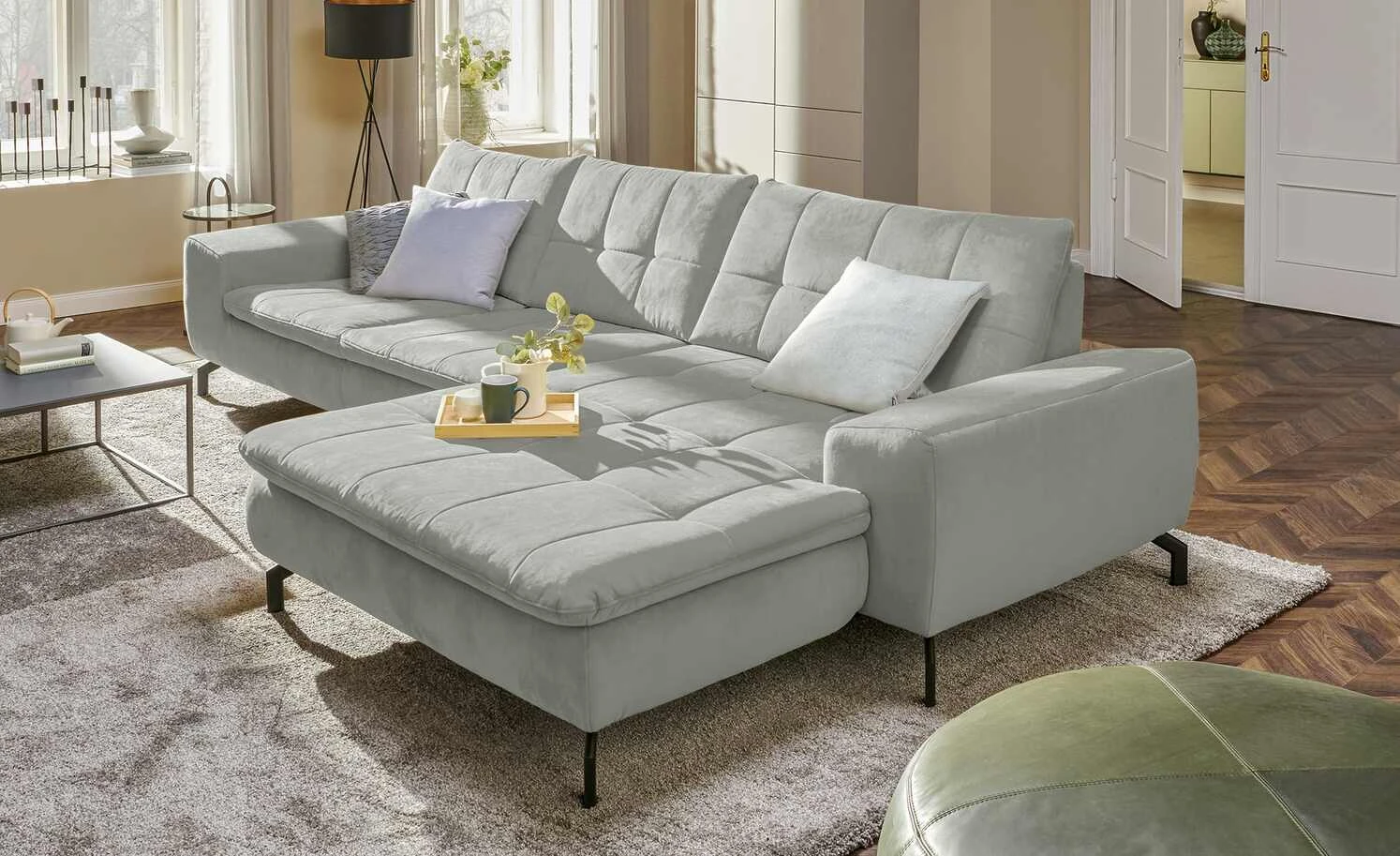 meinSofa Ecksofa Brenda | Silver (Hellgrau) rechts ohne 3 meinSofa Ecksofa Brenda | Silver (Hellgrau) rechts ohne