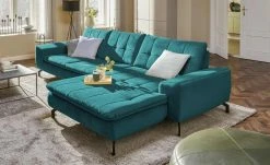 meinSofa Ecksofa Brenda | Petrol rechts ohne