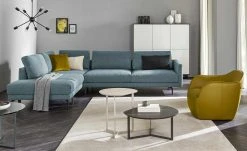 hülsta Sofa Ecksofa HS 414 | Ozeanblau (Blau/Dunkelgrau) links