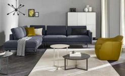 hülsta Sofa Ecksofa HS 414 | Schwarzblau (Dunkelblau/Schwarz) links
