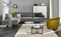 hülsta Sofa Ecksofa HS 414 | Schiefergrau (Grau/Schwarz) links