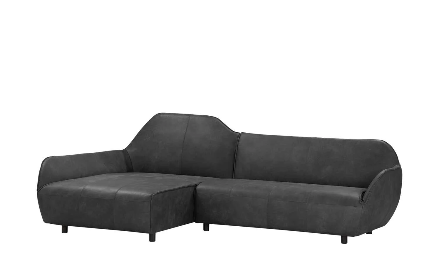 hülsta Sofa Ecksofa Leder HS 480 | Schwarzgrau links 5 hülsta Sofa Ecksofa Leder HS 480 | Schwarzgrau links – Bild 3