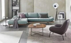 hülsta Sofa Ecksofa HS 420 | Wasserblau (Blaugrau) links