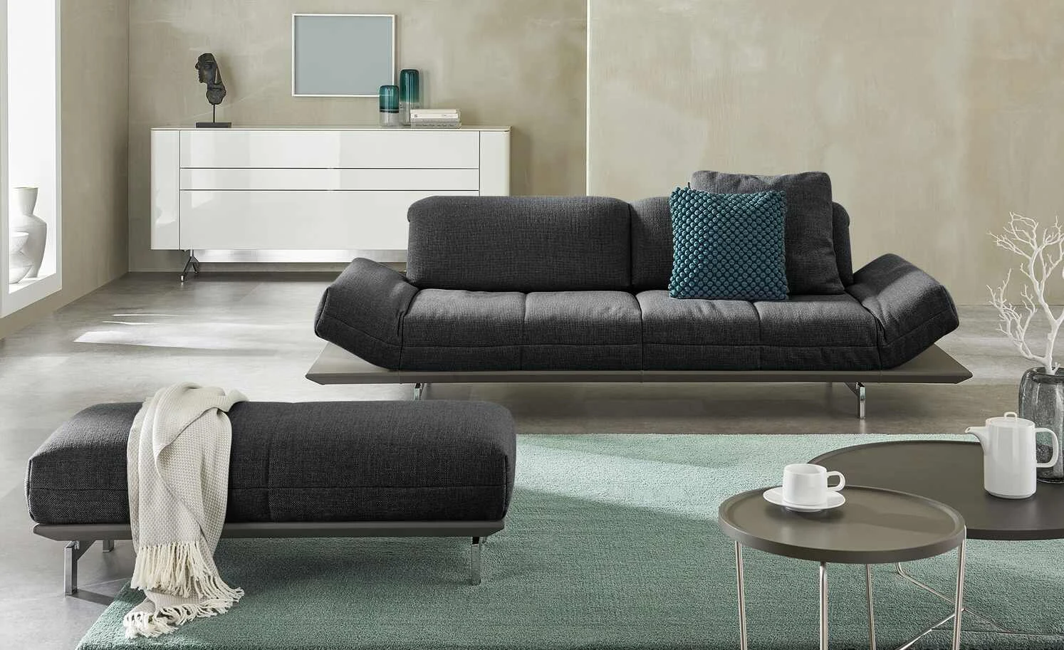hülsta Sofa Sofabank HS 420 | Schwarzgrau 3 hülsta Sofa Sofabank HS 420 | Schwarzgrau
