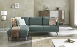 hülsta Sofa Ecksofa HS 450 | Wasserblau / Steingrau (Petrol / Grau) links