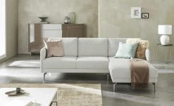 hülsta Sofa Ecksofa HS 450 | Seidengrau (Creme / Beige) rechts