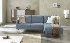 hülsta Sofa Ecksofa HS 450 | Saphirblau / Steingrau (Blau / Grau) rechts