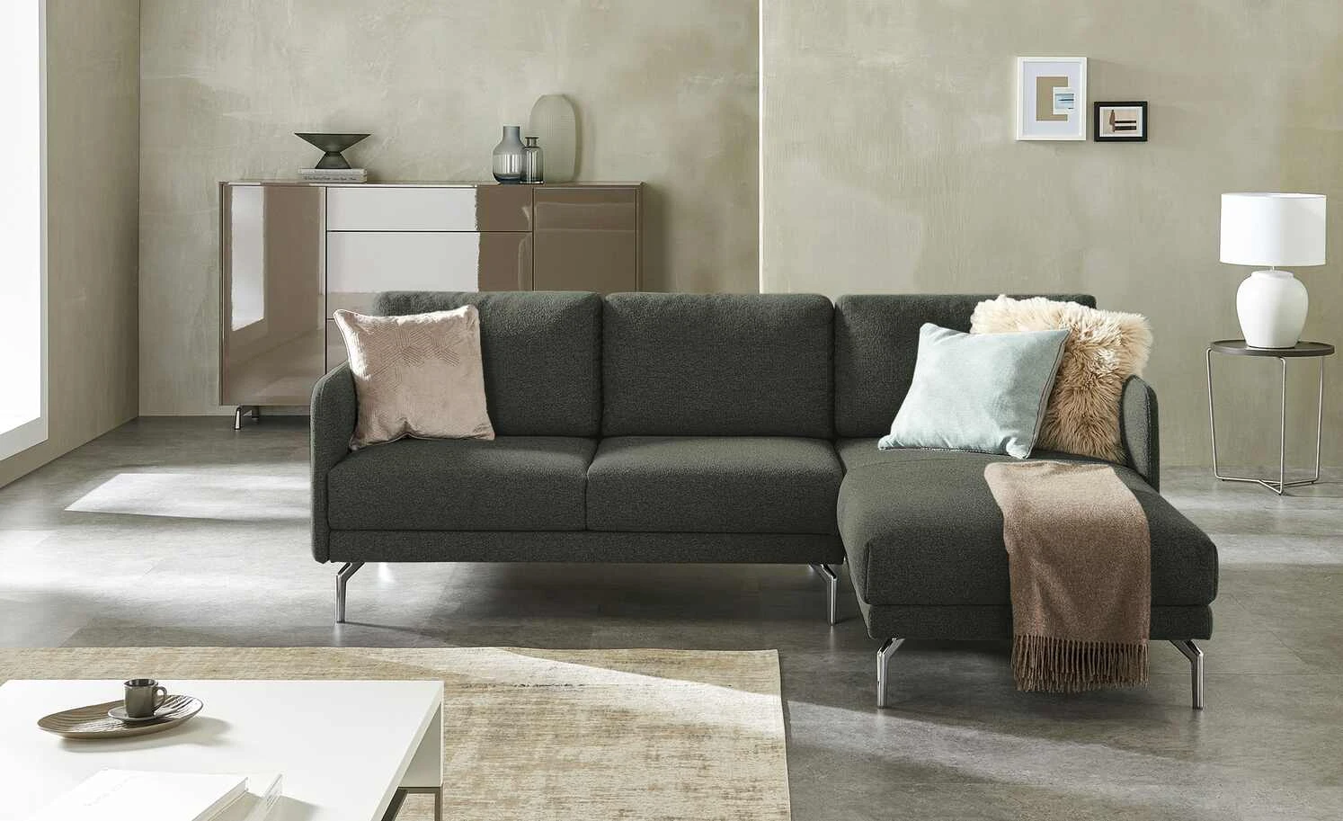 hülsta Sofa Ecksofa HS 450 | Grüngrau / Anthrazitgrau (Dunkelgrün / Dunkelgrau) rechts 3 hülsta Sofa Ecksofa HS 450 | Grüngrau / Anthrazitgrau (Dunkelgrün / Dunkelgrau) rechts