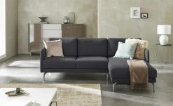 hülsta Sofa Ecksofa HS 450 | Anthrazit / Schwarzgrau rechts