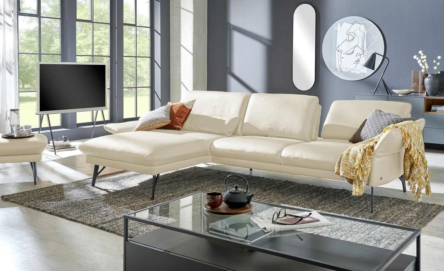 himolla Ecksofa Leder 1928 | Nebel (Beige) links 3 himolla Ecksofa Leder 1928 | Nebel (Beige) links