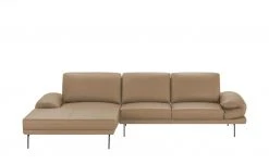 Max Schelling Ecksofa aus Leder Signum | Macchiato (Beige) links Erweiterte Funktion