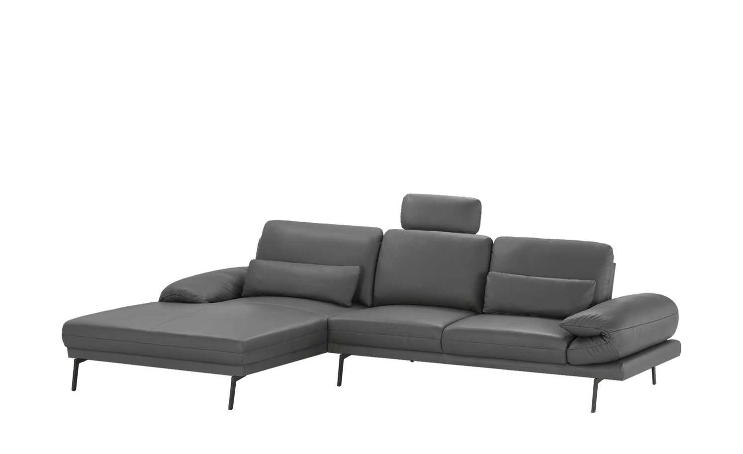 Max Schelling Ecksofa aus Leder Signum | Fango (Dunkelgrau) links Grundfunktion 4 Max Schelling Ecksofa aus Leder Signum | Fango (Dunkelgrau) links Grundfunktion – Bild 2