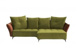 Ecksofa Crease | Kiwigrün / Rostrot rechts