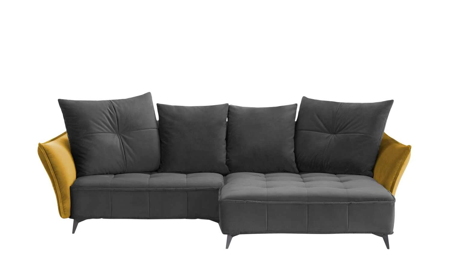 Ecksofa Crease | Anthrazit / Currygelb rechts 3 Ecksofa Crease | Anthrazit / Currygelb rechts