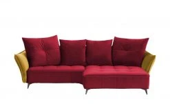Ecksofa Crease | Rot / Currygelb rechts