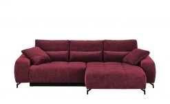 bobb Ecksofa mit Boxspringpolsterung Filis de Luxe | AquaClean-Webstoff (Pascha) Rot rechts Schwarz