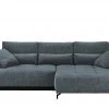 bobb Ecksofa mit Boxspringpolsterung Filis de Luxe | AquaClean-Webstoff (Pascha) Graublau rechts Schwarz