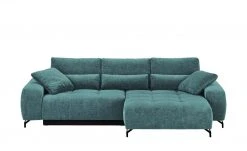 bobb Ecksofa mit Boxspringpolsterung Filis de Luxe | AquaClean-Webstoff (Pascha) Petrol rechts Schwarz