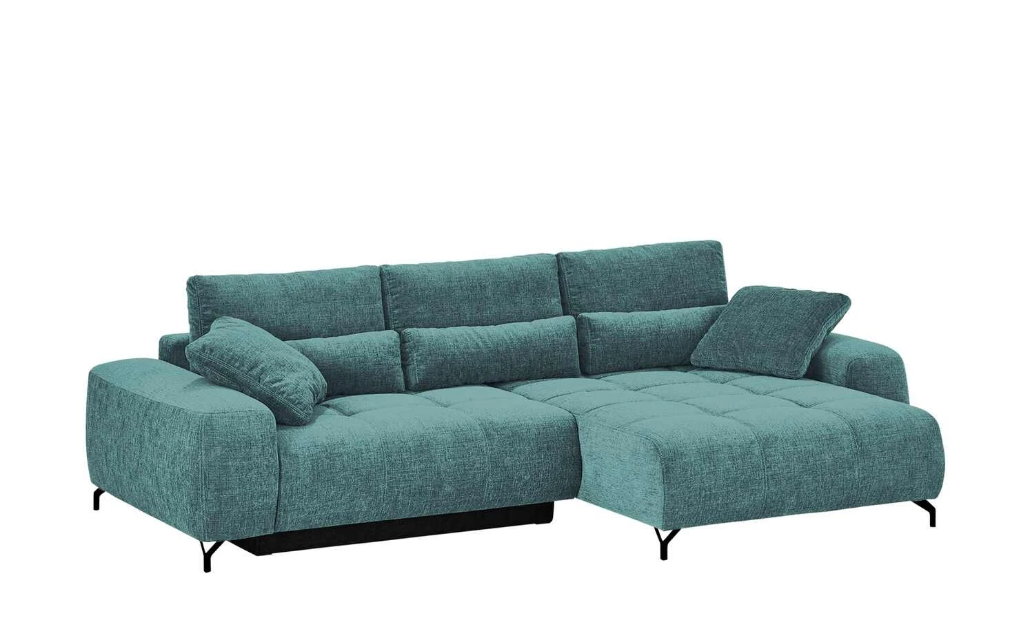 bobb Ecksofa mit Boxspringpolsterung Filis de Luxe | AquaClean-Webstoff (Pascha) Petrol rechts Schwarz 7 bobb Ecksofa mit Boxspringpolsterung Filis de Luxe | AquaClean-Webstoff (Pascha) Petrol rechts Schwarz – Bild 5