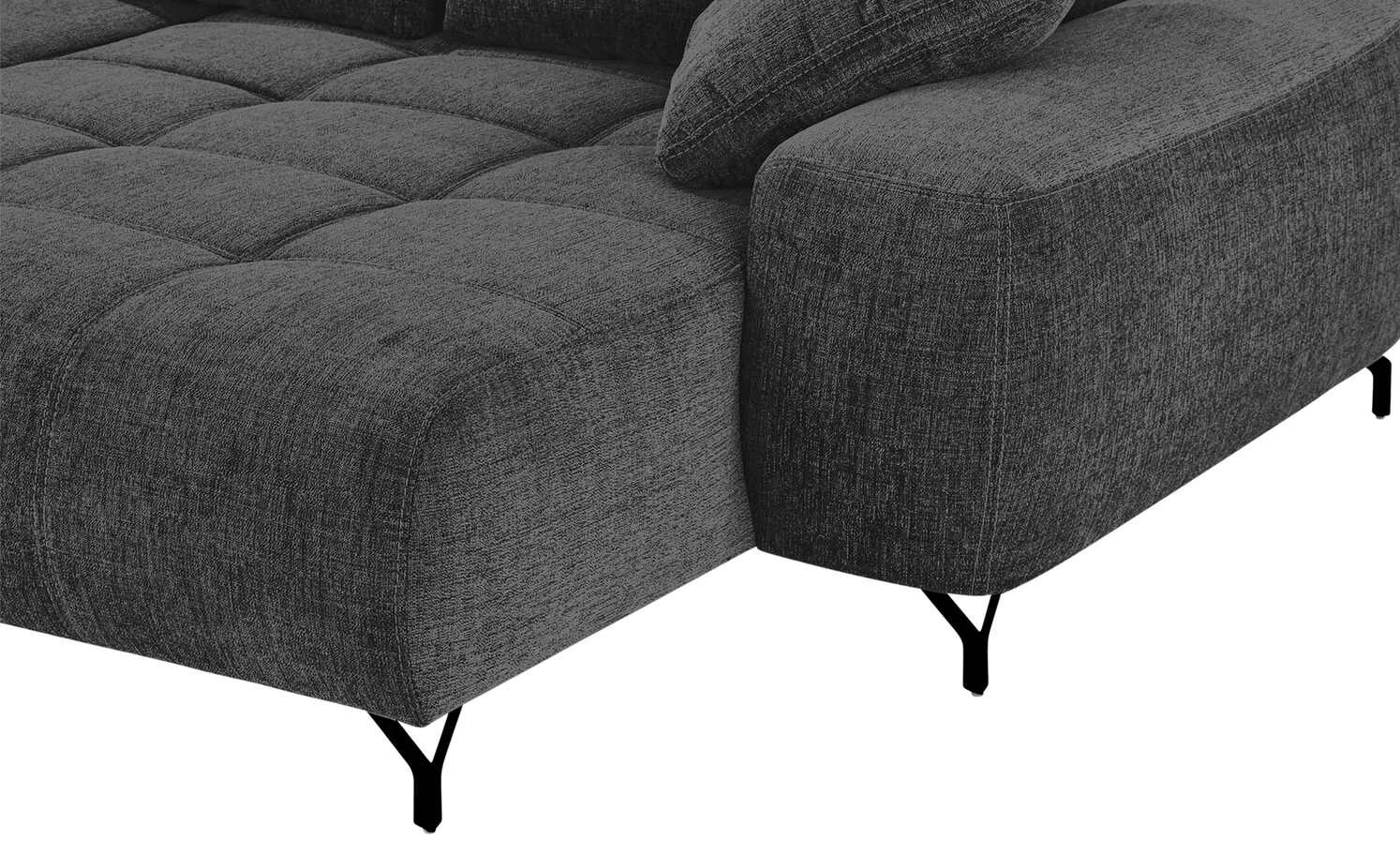 bobb Ecksofa mit Boxspringpolsterung Filis de Luxe | AquaClean-Webstoff (Pascha) Anthrazit rechts Schwarz 9 bobb Ecksofa mit Boxspringpolsterung Filis de Luxe | AquaClean-Webstoff (Pascha) Anthrazit rechts Schwarz – Bild 7