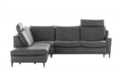Wohnwert Ecksofa Leder Yola | Anthrazit (Dunkelgrau) links Erweiterte Funktion